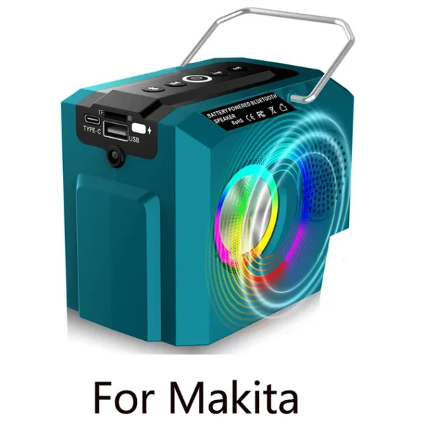 Bluetooth Speaker For Makita//Milwaukee/Bosch 18-20V Li-ion Battery With USB Type-C output Port Player Loudspeaker_voghion.com
