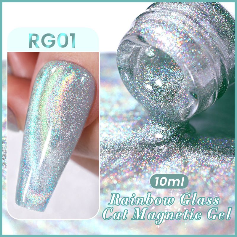 Nail Glue New Colorful Laser Cat's Eye Glue Three Color Aurora Rainbow Cat's Eye Glue Burst Flash Therapy Glue_voghion.com