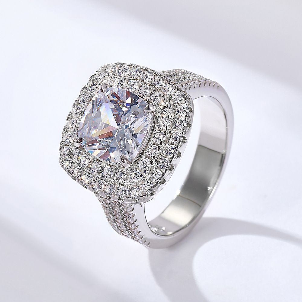 Anello da donna classico in argento sterling con diamanti, di lusso, con micro intarsi in zircone, leggero e di alta qualità, per matrimonio._voghion.com