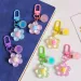 Lot de 6 porte-clés en résine colorée, motif fleur, style coréen, mignons, pour sac, vente en gros, accessoires pour clés de voiture_voghion.com