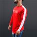 Men's long sleeve T-shirt letter-print color contrast slim-fit sports base shirt_voghion.com