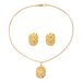 Irregular Women's Necklace Jewelry Set Geometric Wrinkle Texture Design Earrings Versatile High-end Feel Bs_voghion.com