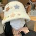 Cappello da pescatore in pelliccia di coniglio con viso esposto, da donna, autunno e inverno, con stelle carine, in peluche, caldo e semplice_voghion.com