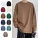 Long Sleeved T-Shirt For Men In Spring And Summer , Thin, Pure Cotton, Versatile, Loose, Plus Size, Solid Color,_voghion.com