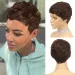 Parrucca corta Pixie Cut con capelli umani lisci per donne Parrucca completamente realizzata a macchina con frangia Densità 150%_voghion.com