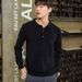 2023 Frühling und Herbst Neuer Strickpullover Herren Polo Pullover Basishemd Umlegekragen Knopf Langarm Loose Fit_voghion.com