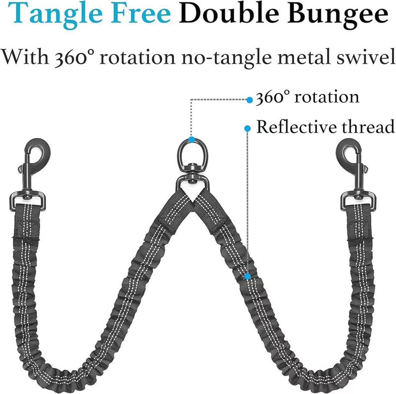 One-to-Two Large Explosion-Proof Retractable Leash P Rope Dog Chain_voghion.com