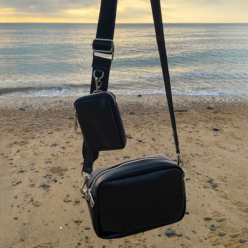 Super Hot Three In One Bag Wide Belt Daily Wear Shoulder Crossbody Bag Small Square Bag Sub Mother Wide Belt Coin_voghion.com