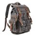 LazyZoom Wasserdichter Rucksack aus Ölwachs-Canvas für Damen und Herren, Reise-Laptoptasche, lässige Wandertasche aus echtem Leder für den Außenbereich_voghion.com