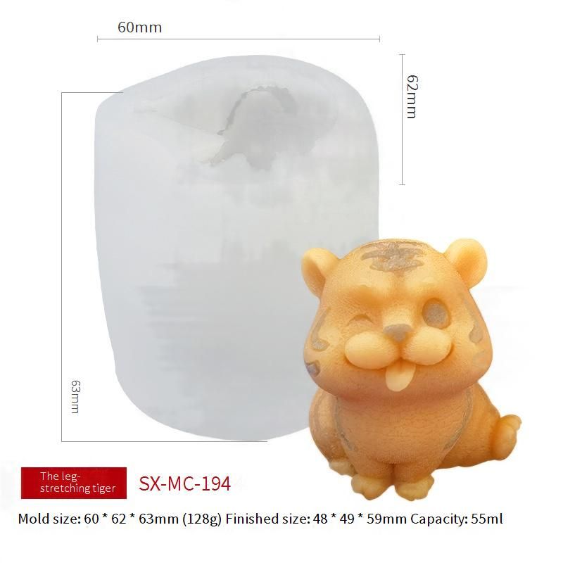 Molde de silicona para cubitos de hielo con forma de tigre: hazlo tú mismo para chocolate, mousse, gelatina y té de burbujas (sin BPA)_voghion.com