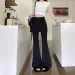 Black High-Waisted Summer Casual Women, Designed For A Slimming Effect, Loose Fit, Long Flared Pants, Bootcut Pants_voghion.com