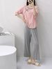Pigiama da donna estivo, stile nazionale, sottile, semplice, con maniche a cinque quarti, vestibilità comoda, taglie forti, per donne grasse, 2-150 kg_voghion.com