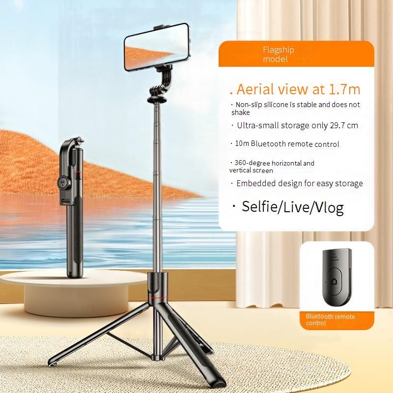 F16 Selfie Stick With Bluetooth Remote, Tripod Stand & Dual Fill Light - Extendable Phone Holder For Stable Photos & Videos, 360° Rotation_voghion.com