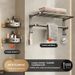 Luxury Foldable Bathroom Set – Gunmetal Grey Aluminum Towel Rack & Shelf Combo (No-Drill Wall Mount, Space-Saving Design)_voghion.com