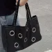 Borsa tote con rivetti cavi: borsa a tracolla firmata, borsa a mano in morbida pelle PU e shopper borchiata per donna_voghion.com