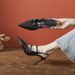 Sexy Black Heels Bed Flirting Shoes One-Strap Pointed Toe Stiletto High Heel Sandals 2025 New Model_voghion.com
