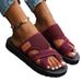 Sommer Neue Plus Size Damen Flache Zehenring Sandalen Bequeme atmungsaktive Strandpantoffeln für Frauen_voghion.com