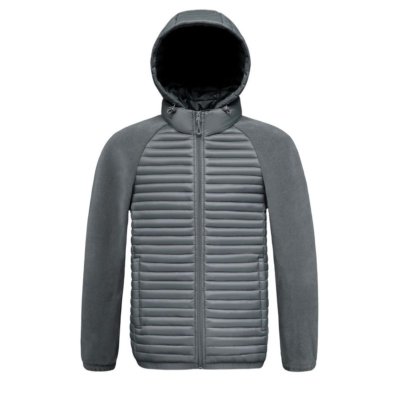 Herrenbekleidung, leichte Steppjacke mit abnehmbarer Kapuze, Winter-Slim-Fit-Wattierungsmantel für Paare, einfarbig, mehrere Taschen (10 Größen)​_voghion.com