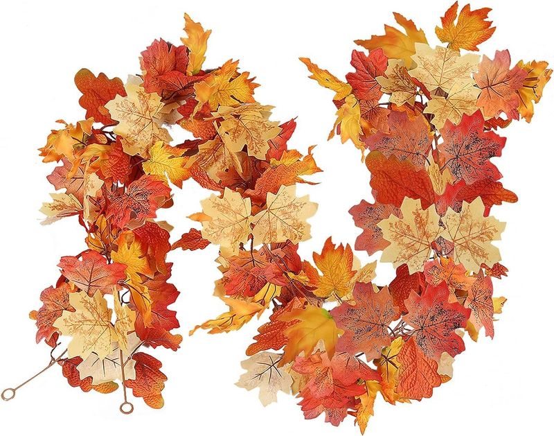 Thanksgiving Rattan Maple Leaf Rattan 5,7 jalga sügiskaunistused rippuva viinapuu simulatsiooniga vahtralehe rotangist_voghion.com