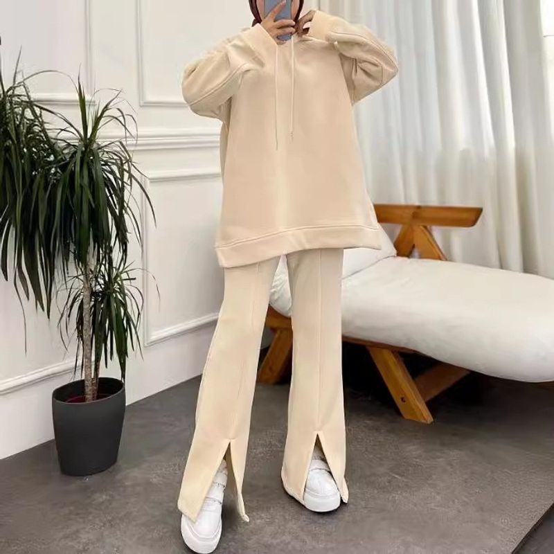 Women's Clothing new solid color hooded sweatshirt fashion pants suit_voghion.com