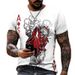 Unbeatable Quality Summer New 3D Digital Printed Poker Card Loose Casual Sports Men's Short Sleeved Round Neck T-shirt_voghion.com