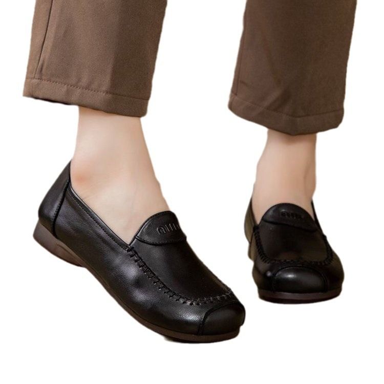 Chaussures pour maman, semelles souples, une pédale, chaussures simples pour femmes, confortables, semelles souples en tendon de bœuf, semelles plates, chaussures pour femmes, chaussures simples moyennes_voghion.com
