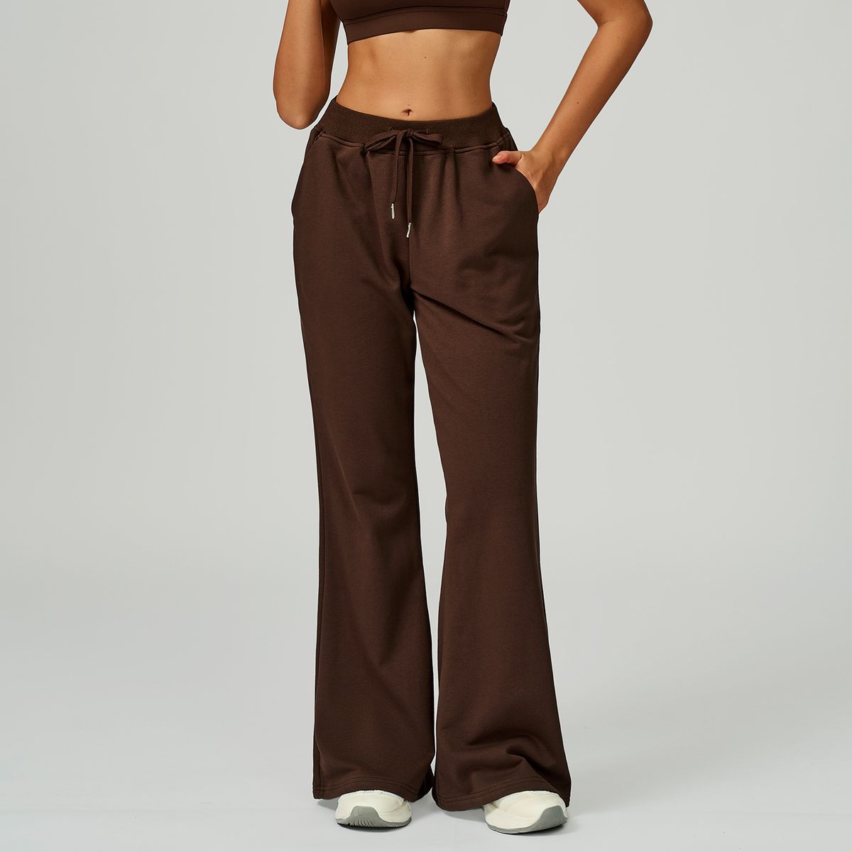 Dames joggingbroek met hoge taille en losse pasvorm, trekkoord en zakken - comfortabele casual joggingbroek voor yoga, hardlopen en dagelijks gebruik_voghion.com