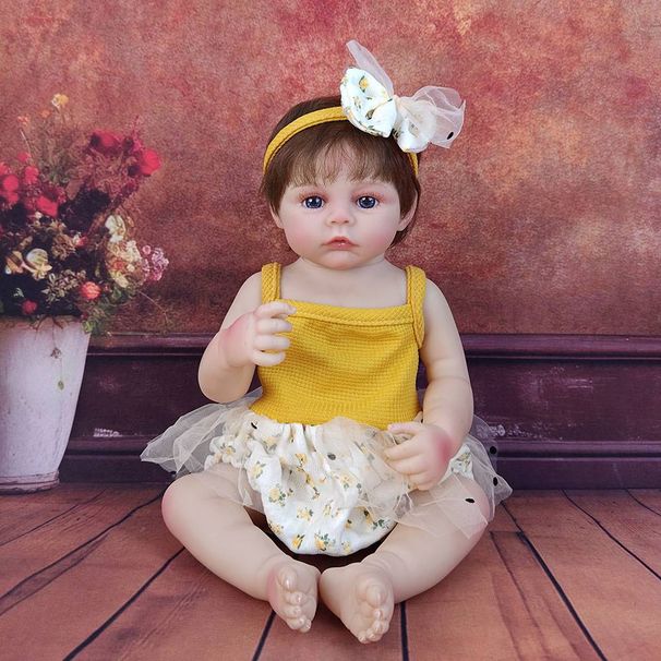 18 tommer 46 cm søt jentesimulering babydukke med full myk vinyl som følger med vaskbar gjenfødselsleketøy Småbarns bursdagsjulegave_voghion.com