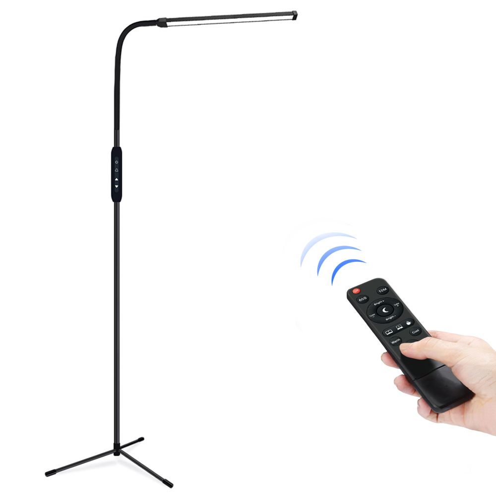 LED Floor Lamp With Timer, Remote, Touch Control, Adjustable Color Temperature & Dimmable Standing Floor Light, For Living Room Bedroom Office Reading_voghion.com