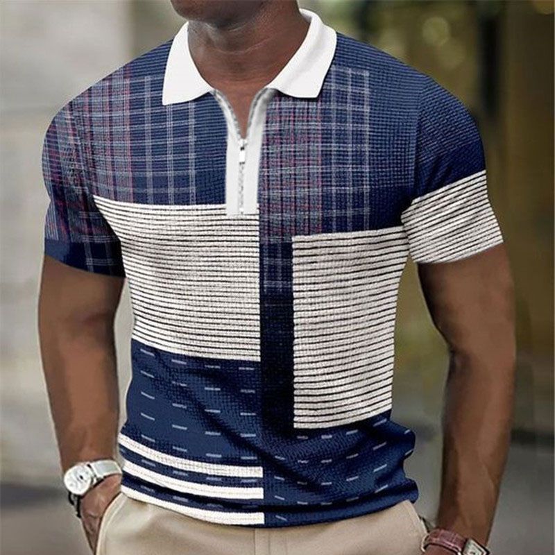 Herren 3D Kurzarm T-Shirt mit Rundhalsausschnitt, Blazer, Poloshirt, Übergröße, Strandmode, Logo, kurze Ärmel_voghion.com