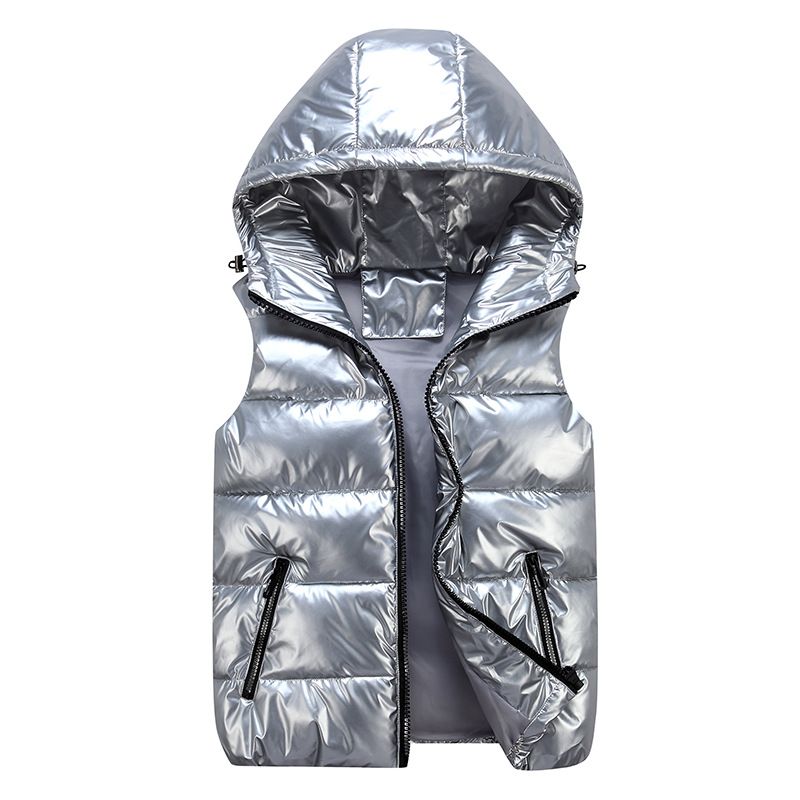 Nuovo gilet di cotone lucido per bambini di età media e grande, gilet corto di cotone alla moda per coppie genitori-figli, gilet uniforme da giardino per bambini_voghion.com