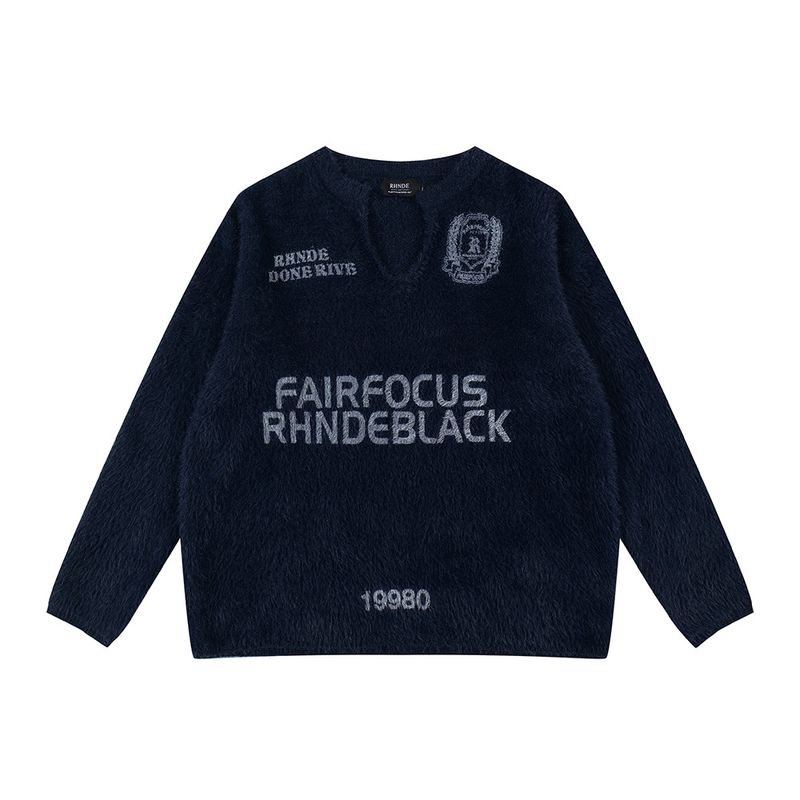 Pull col rond en V pour homme en automne hiver, pull tricoté en fourrure de vison doux et moelleux, haut tendance_voghion.com
