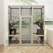 Large Outdoor Gray Wooden Catio – Solid Wood Cat Enclosure With 5 Platforms & 2 Resting Boxes, UV-Resistant & Waterproof Outdoor Cat House Shelter Playpen_voghion.com
