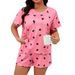 Summer large size short-sleeved shorts women's plus size pajamas set _voghion.com