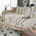 Kedi Tırmığı Korumalı Lüks Kaymaz Geometrik Kanepe Kılıfı - Modern Çizgili Tasarımda Tam Kapsama Alanına Sahip Kanepe Koruyucu, 180*460 cm_voghion.com