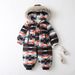 Kindersneeuwpak met fleecevoering en capuchon voor moeder en kinderen - Winter alles-in-één jumpsuit voor peuters, zachte en warme polyester bovenkleding, blauw/zwart (90-120 cm)_voghion.com