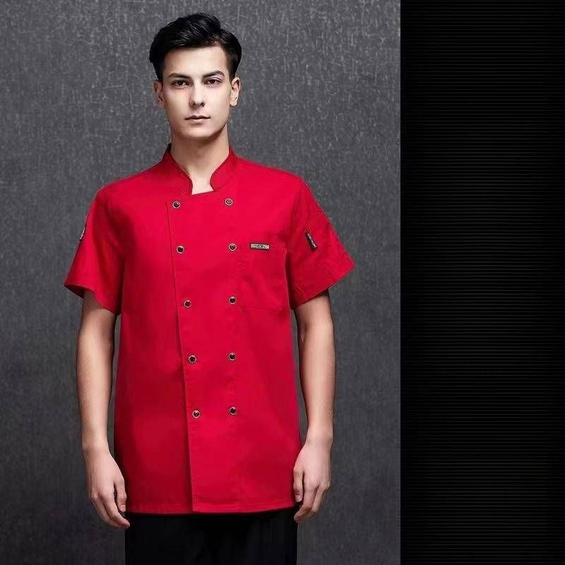 Men's Clothing chef clothes catering hotel restaurant kitchen clothes long and short sleeves breathable work clothes_voghion.com