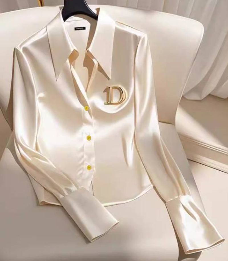 Dameskleding high-end shirts niche veelzijdige tops met lange mouwen trend_voghion.com