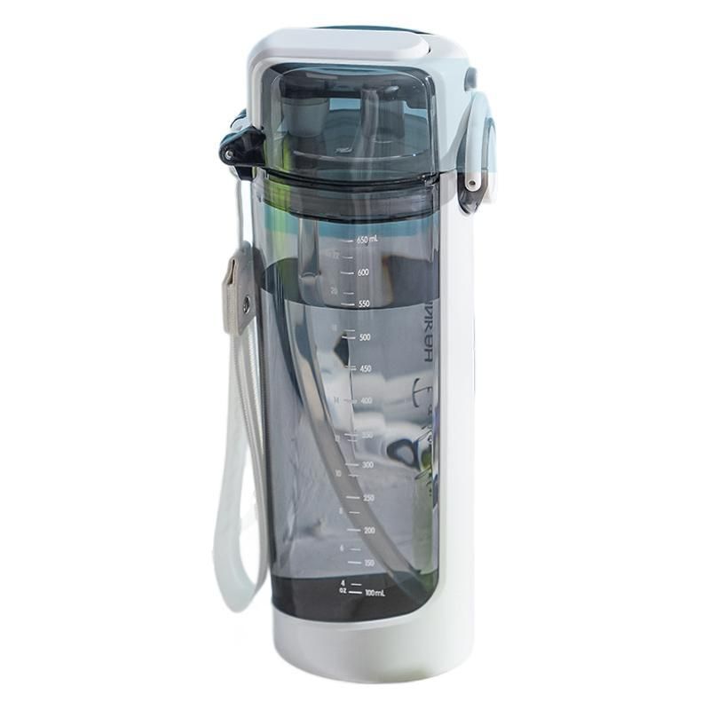 Pinjiajiapin Tasse à boire double carrée Tasse à eau d'été Matériau Tritan Tasse à paille carrée de grande capacité 700 ml_voghion.com