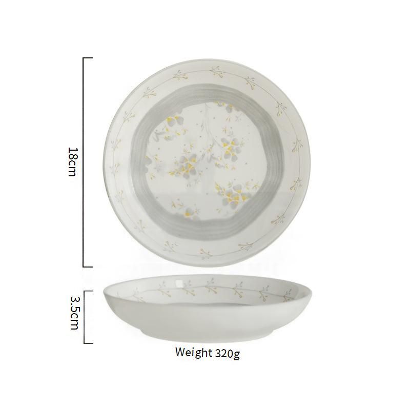 Set di piatti in ceramica - Piatti fondi in stile giapponese per la casa - Stoviglie di nuovo design_voghion.com