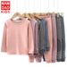 Processing Children's Warm Underwear Set Autumn And Winter Plus Fleece Thickened Cuhk Children Long Johns Boys And Girls Home Wear_voghion.com