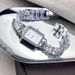 Diamond-Studded Rectangular Bracelet Double Row Chain Women's Quartz Watch Wristwatch_voghion.com