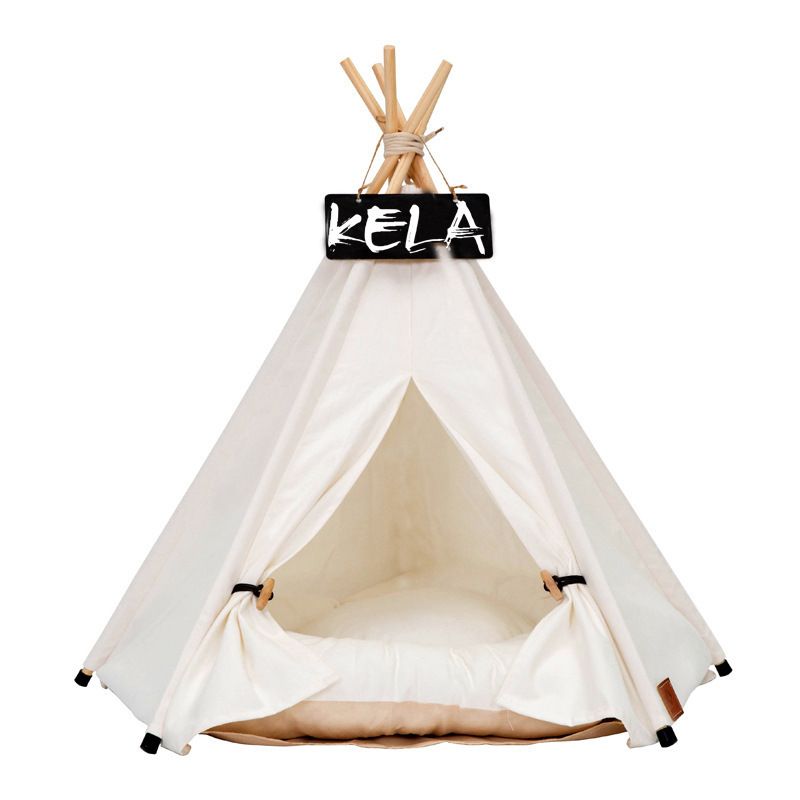 Kerla Pure White Katzen- und Hundezelt für kleine und mittelgroße Hunde, faltbares Spielhaus_voghion.com