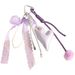 Irregular Purple Heart Lace Bow Pearl Beaded Bag Charm Keychain_voghion.com