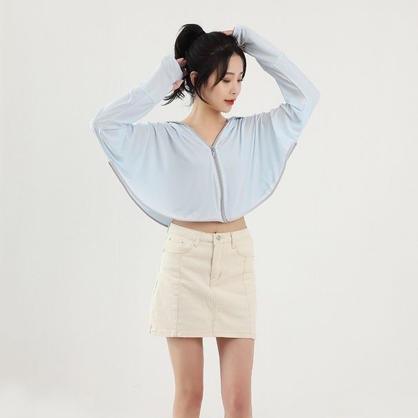 Sonnencape aus Eisseide mit UPF50+ und Kapuze – leichtes und atmungsaktives UV-Schutz-Coverup (übergroße Kapuze, lockere Passform)_voghion.com