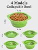 Two Packs Collapsible Dog Bowl - Plastic Rimless Dog Travel Bowl Portable Two Handle Water Bowl For Camping, Hiking, 650ML, Lime Green_voghion.com