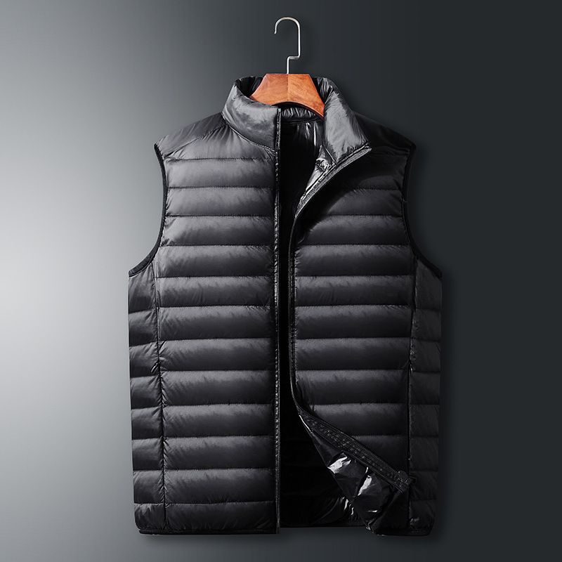 Neue Herbst und Winter leichte Daunenjacke Herrenweste kurze Mode vielseitige Winterkleidung Herren leichte Stehkragenweste Großhandel_voghion.com