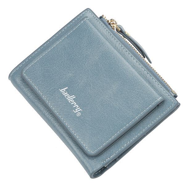 Ladies Short Zipper Wallet Two Fold Buckle Zipper Wallet Patent Leather Cute Small Coin Purse_voghion.com