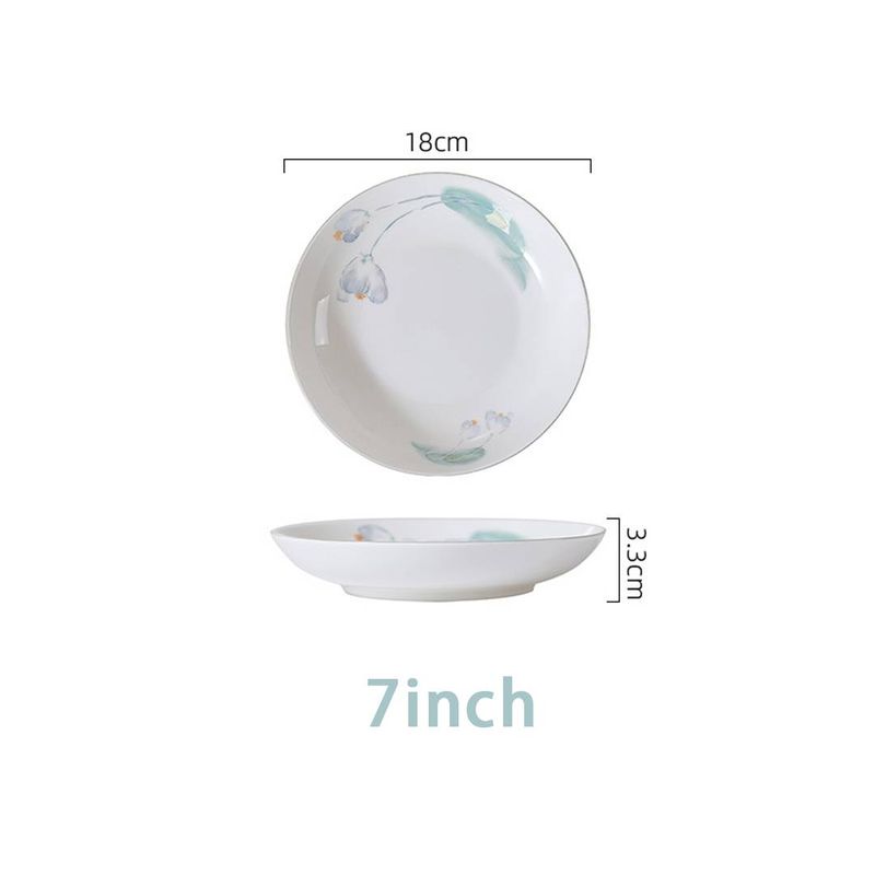 2025 New Jingdezhen Fresh Ceramic Tableware Set | Underglaze Color Salad Plates & Fruit Platters – Minimalist Home Dining Collection_voghion.com