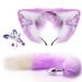 Yanse Sexy Peloso Orecchie di Gatto Colorate Coda di Volpe Lunga in Acciaio Inox Plug in Metallo Set Erotico Cosplay Lesbico Sesso Anale Plug per Donna_voghion.com